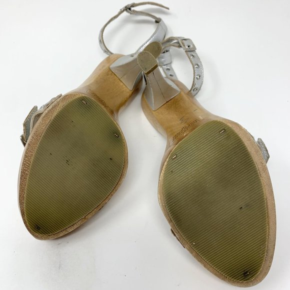 bebe Wooden Ankle Strap Heels - Picture 8 of 8